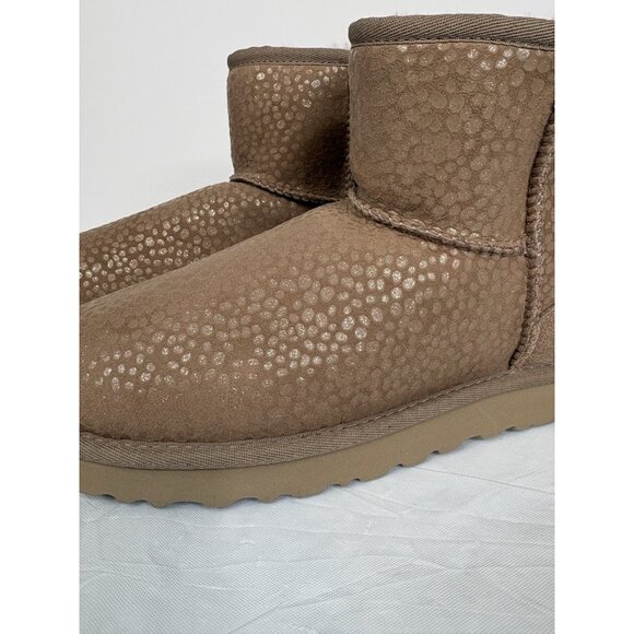 UGG Classic Mini Sparkle Spots Women’s 10 Boots Tan Sheepskin Suede Wool - Picture 2 of 16